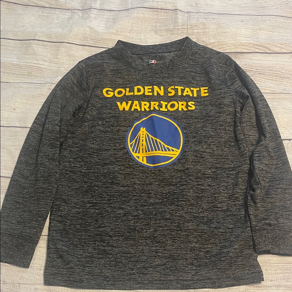 Golden State Warriors Kids Long Sleeve Shirt - heather gray-10-12